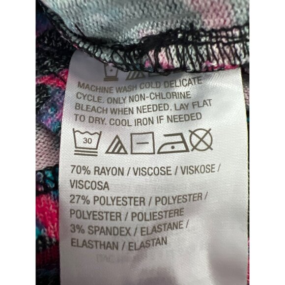 Attitudes by Renee Printed Button Front Godet Shirt Pink Safari Women Size Small - Picture 5 of 7